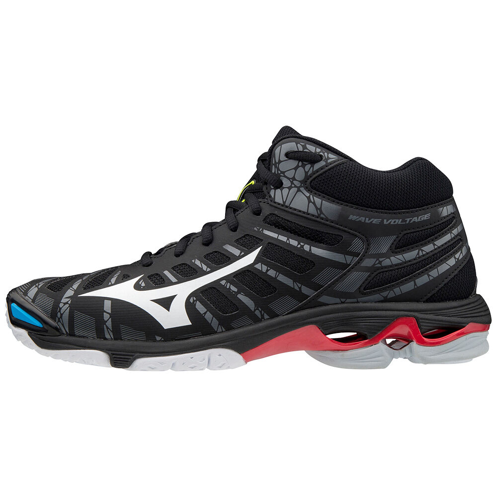 Scarpe Volley Mizuno Wave Voltage Mid Uomo - Nere/Bianche - 80972-YSRL